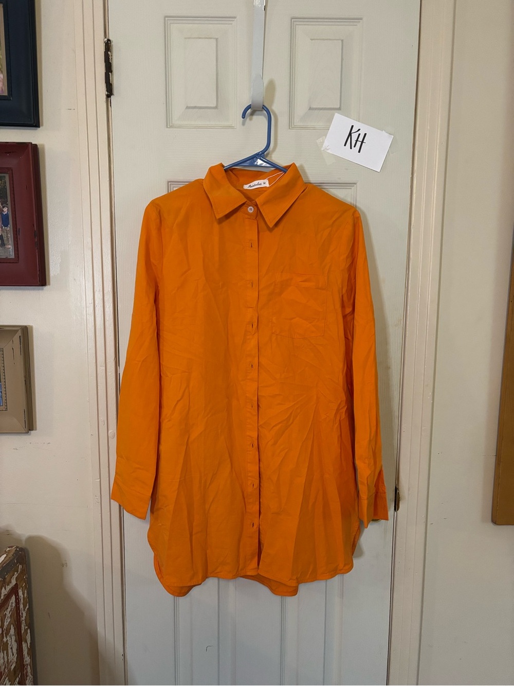 Bright Orange Button-Up Shirt